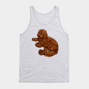 Cavapoo puppy dog vogue pose - cavalier king charles spaniel poodle, puppy love Tank Top